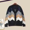 Girlfriend Boyfriend V-neck Colorblock Cardigan Sweater - Modakawa modakawa